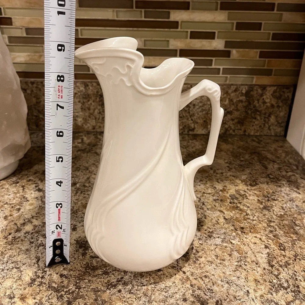 Vintage I. Godinger & Co. Embossed Ivory Porcelain Pitcher
